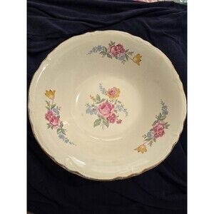 Vintage 1940s Scio Pottery Hazel Floral Vegetable Serving Bowl